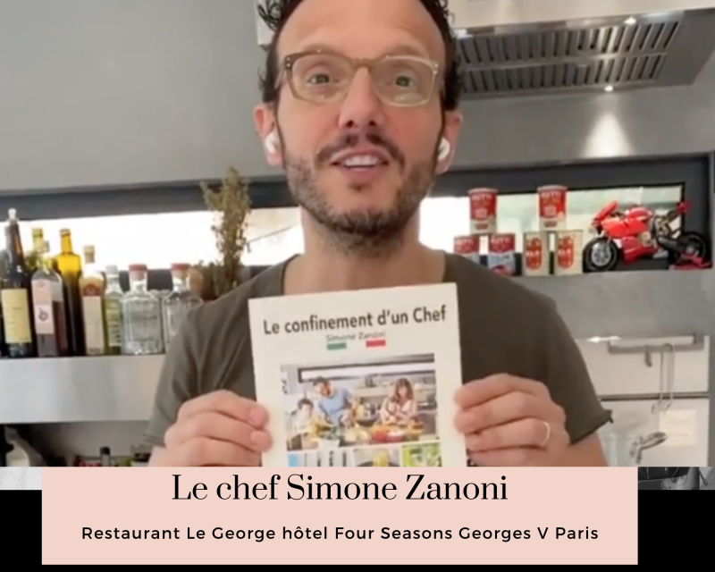 Le chef Simone Zanoni,  restaurant Le George Paris